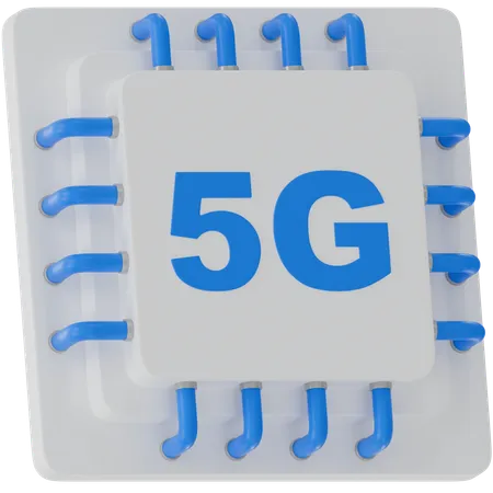 5G chip  3D Icon