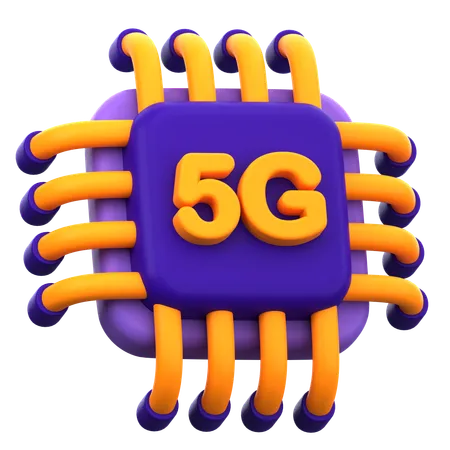 5G Chip  3D Icon