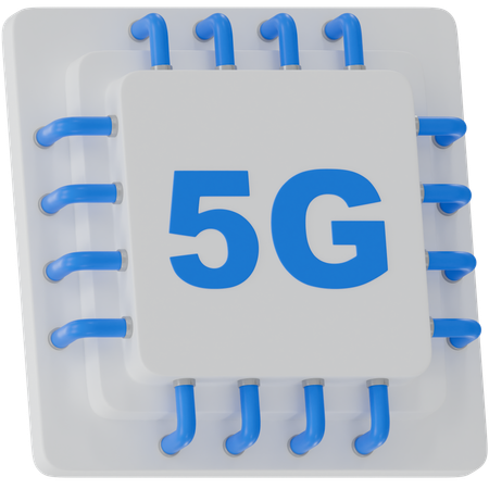 5G chip  3D Icon