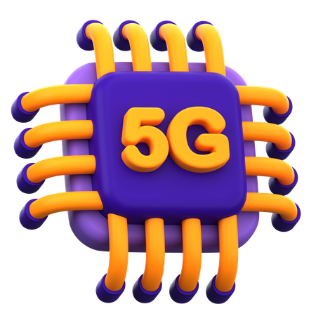 5G Chip  3D Icon