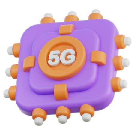 5G Chip  3D Icon