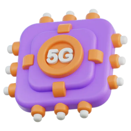 5G Chip  3D Icon