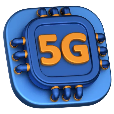 5G Chips  3D Icon