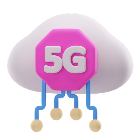 5G Cloud  3D Icon