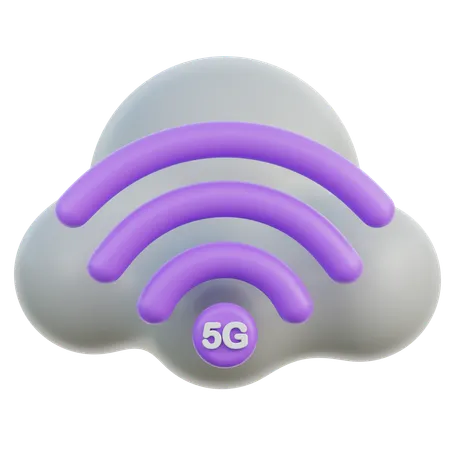 5g 클라우드  3D Icon