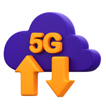 5G Cloud Data  3D Icon