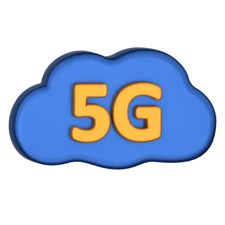 5G Cloud Data  3D Icon