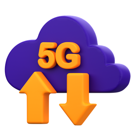 5G Cloud Data  3D Icon