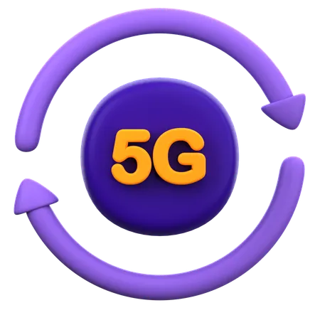 5G Data Roaming  3D Icon