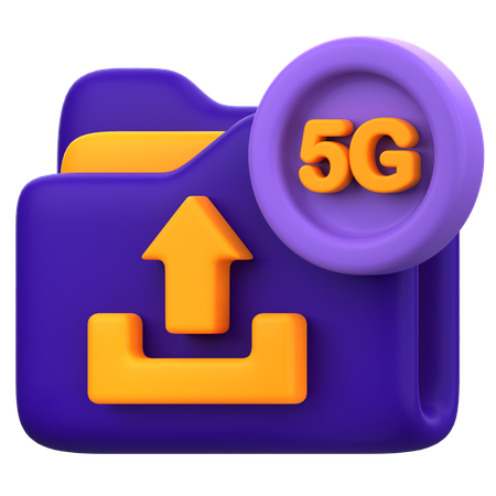 5G Data Upload  3D Icon