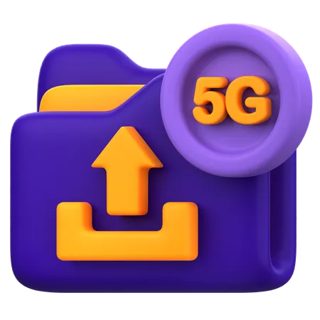 5G Data Upload  3D Icon