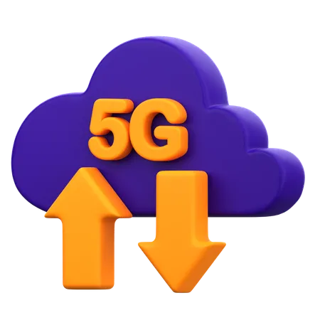 Datos en la nube 5g  3D Icon