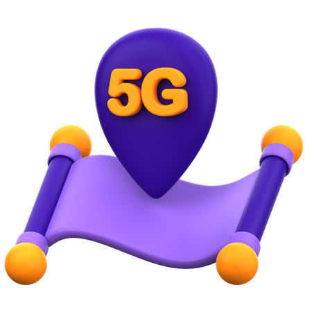 5G Location  3D Icon