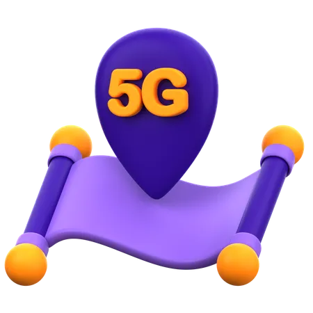 5G Location  3D Icon