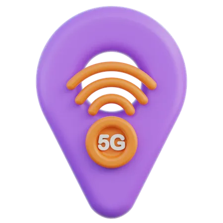 5G Location  3D Icon