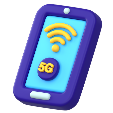 5G Mobile Data  3D Icon