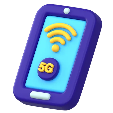 5G Mobile Data  3D Icon