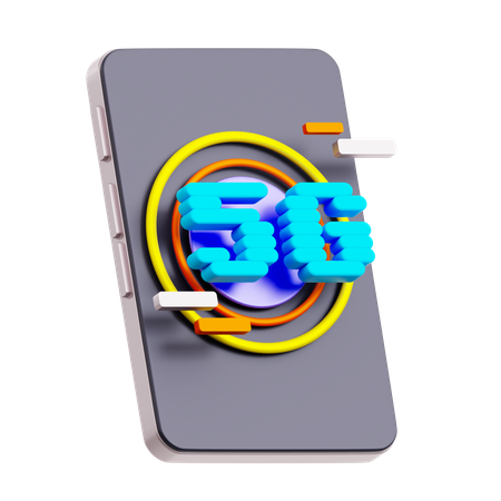 5G電話  3D Icon