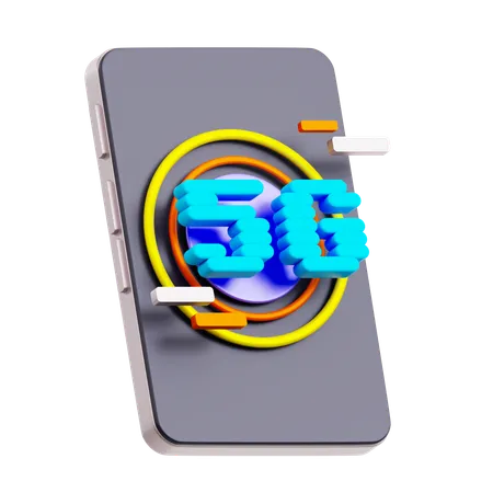 5G電話  3D Icon