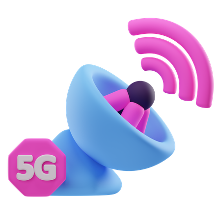 5G Satelite  3D Icon