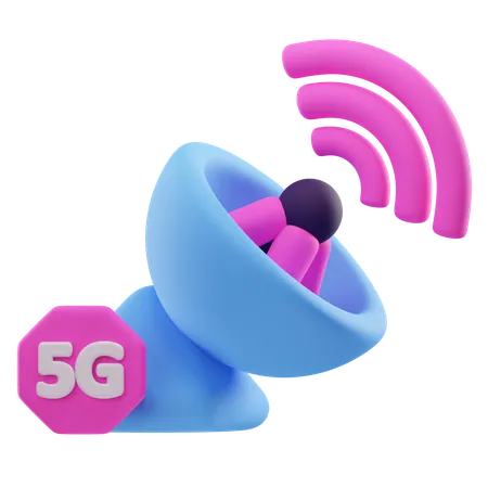 5G Satelite  3D Icon