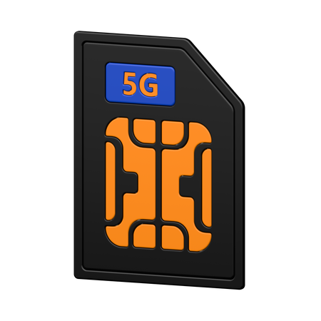 5G Sim  3D Icon