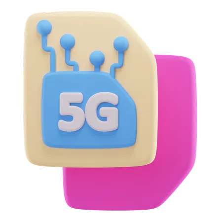 5G Sim Card  3D Icon