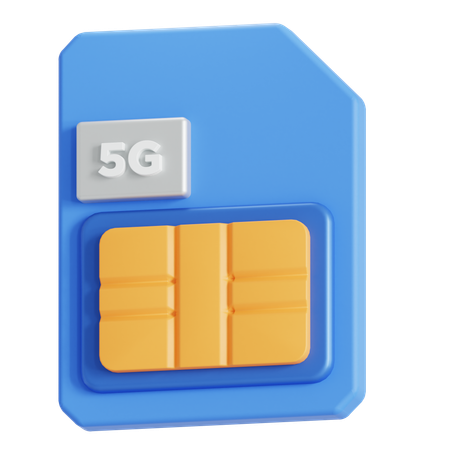 5G sim card  3D Icon