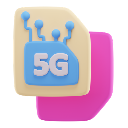 5G Sim Card  3D Icon