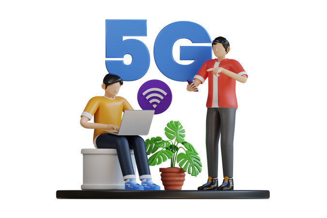 5G-Technologie  3D Illustration