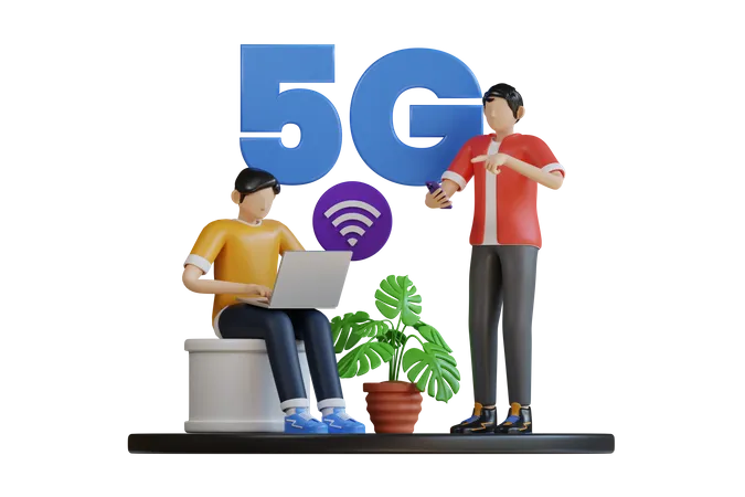 5G Technology  3D Illustration