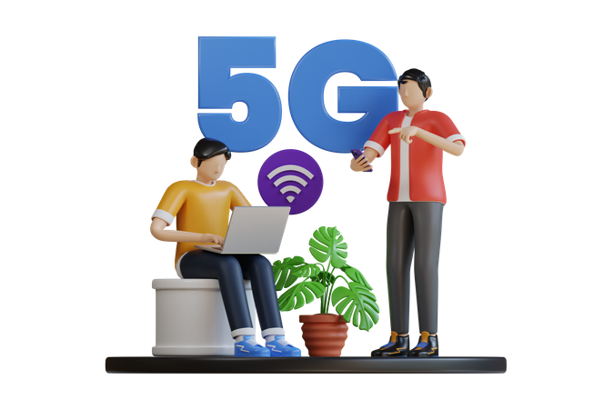 5G Technology 3D Illustration
