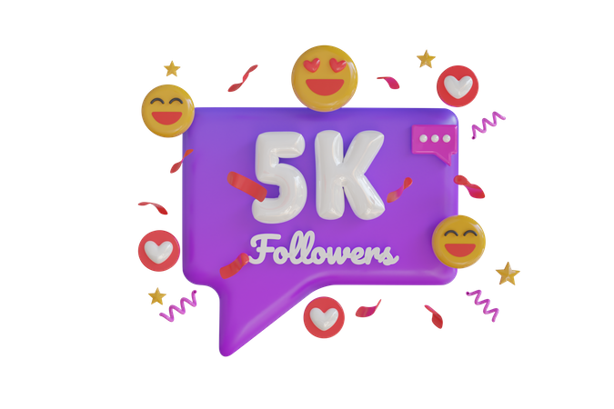 5k Followers  3D Icon