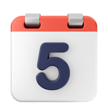 5th Calendar  3D Icon