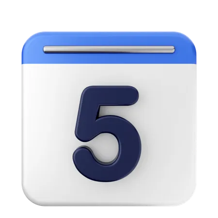 5th Calendar  3D Icon