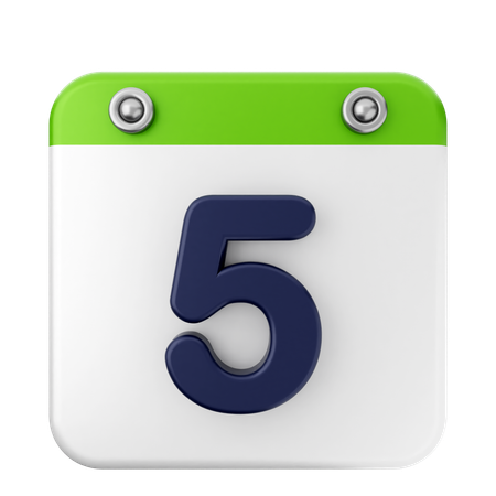 5th Calendar  3D Icon