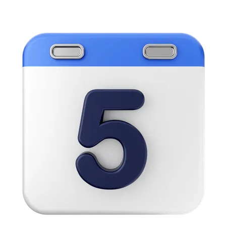 5th Calendar  3D Icon