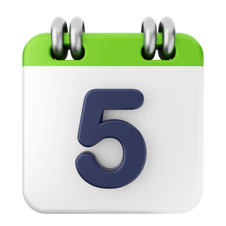 5th Calendar  3D Icon