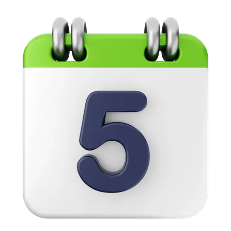 5th Calendar  3D Icon