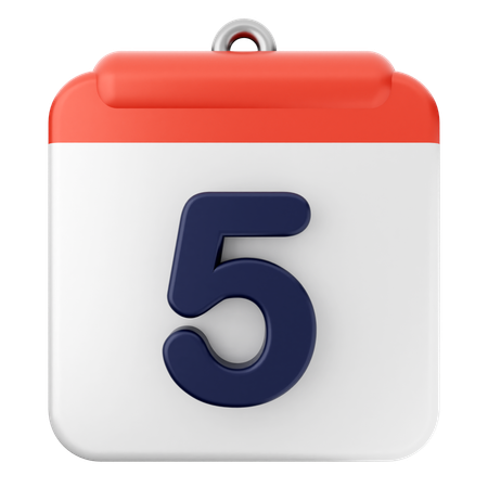 5th Calendar  3D Icon