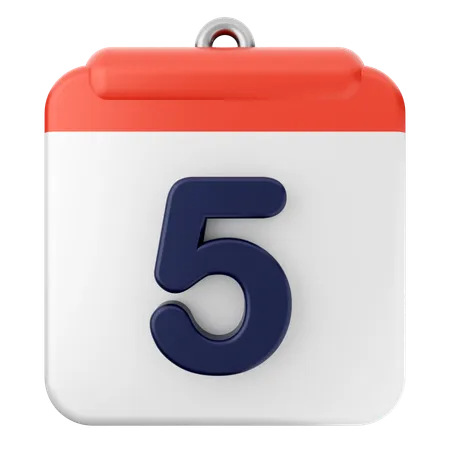 5th Calendar  3D Icon