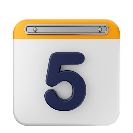 5th Calendar  3D Icon