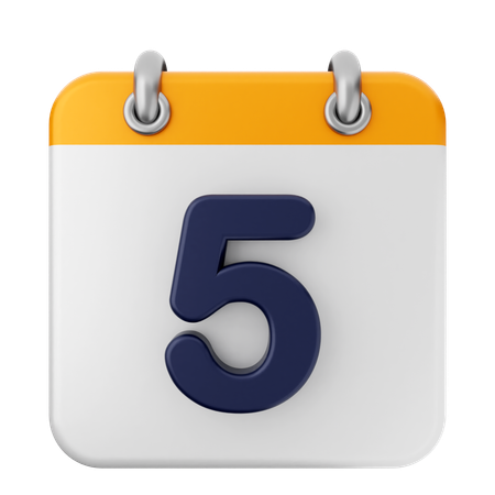 5to calendario  3D Icon