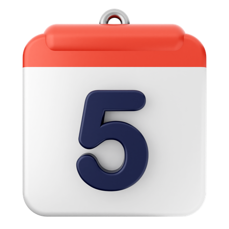 5to calendario  3D Icon