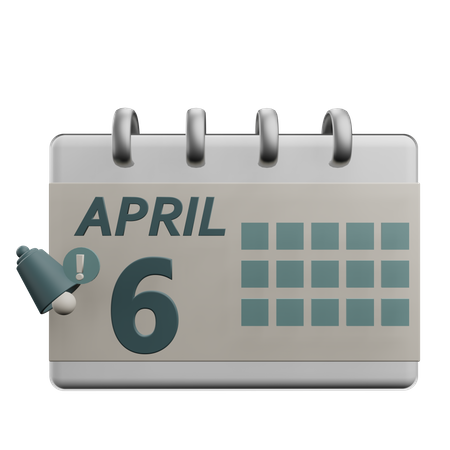 6 April  3D Icon