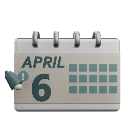 6 April  3D Icon