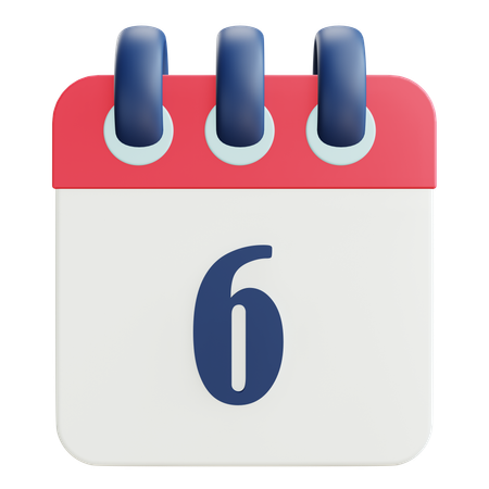 6 Date  3D Icon