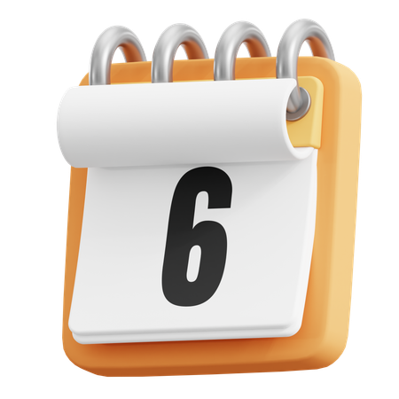 6 Date  3D Icon