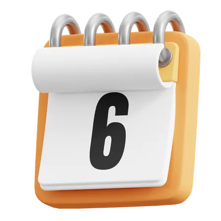 6 Date  3D Icon