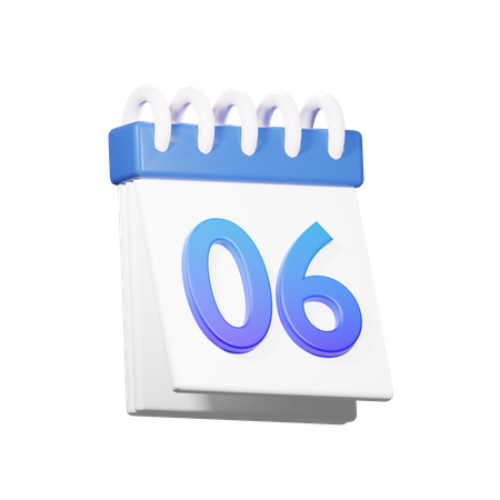 6 Date  3D Icon